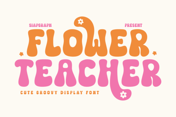 Flower Teacher Font: Retro Charm for Handmade Labels & Printables