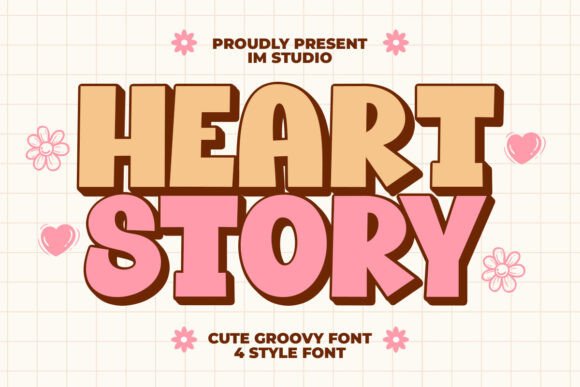 Heart Story: A Playfully Nostalgic Display Font for Real Small Business Branding