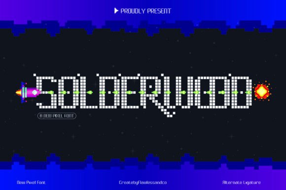 Solderwood: A Bold Pixel Font for Digital Branding